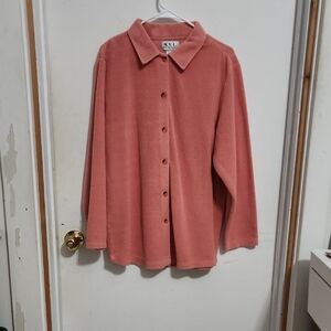 New  York Laundry, Pink Button-Up Terry Jacket